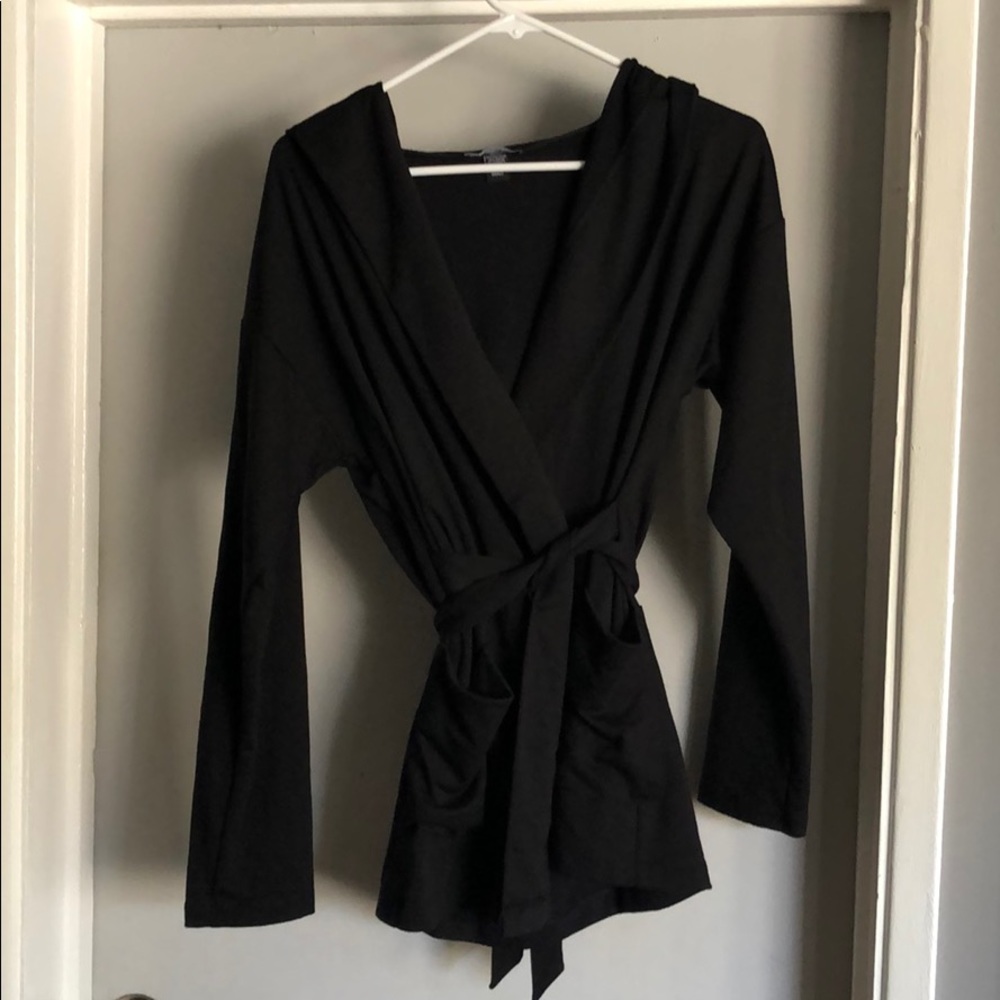 Black short robe